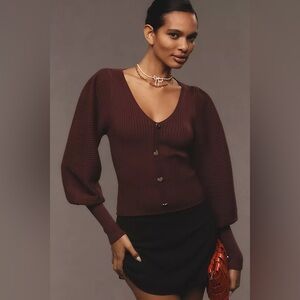 Anthropologie Heart Button Sweater in Size XS